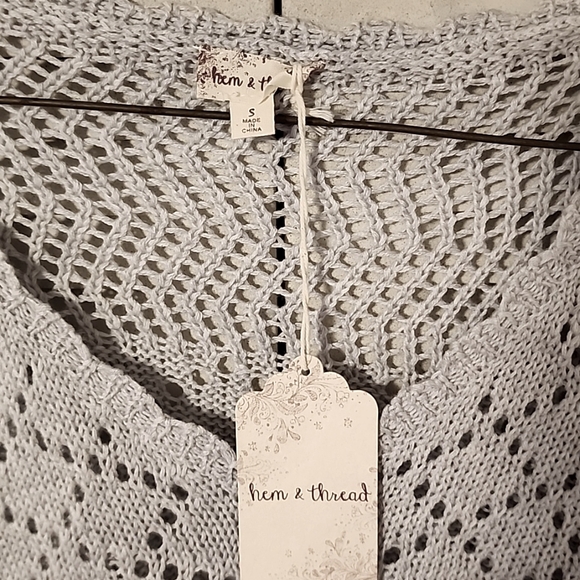 Light gray blue knit sweater size small from hem & thread - Picture 1 of 4
